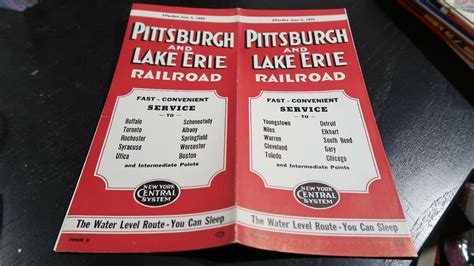 Public Timetable Pittsburgh Lake Erie New York Central June 6 1955 3781805753