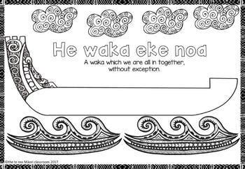 Te Reo Māori Whakataukī Colouring Pages by Michele Coxhead