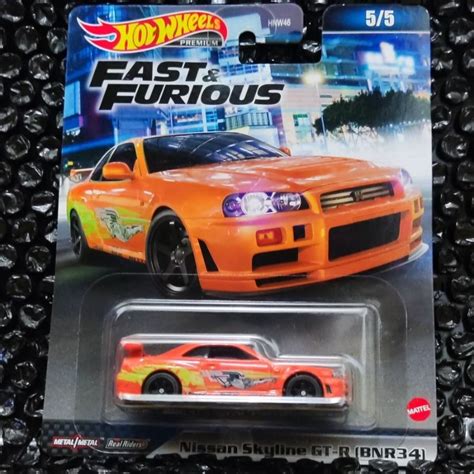 Jual Hot Wheels Premium Skyline R Fast And Furious Orange Shopee Indonesia