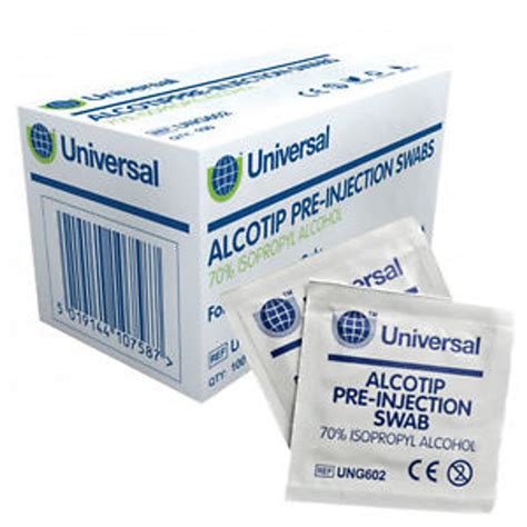 Alcotip Pre Injection Swabs 100 Alcotip Pre Injection Swabs 100 Sterile Alcohol Wipes For