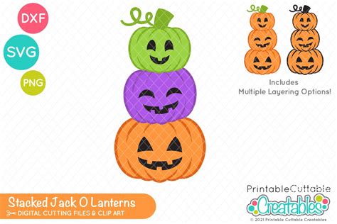 Stacked Jack O Lantern Svg Cut File Clipart E Halloween Svg File