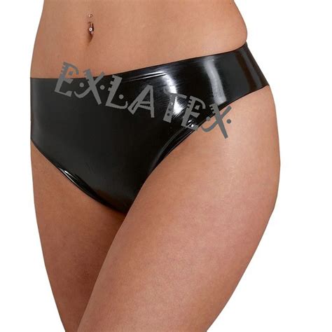 Latex Panties Women Erotic Lingerie Women Latex Rubber Mini Brief Latex Shorts Hot Sexy Open