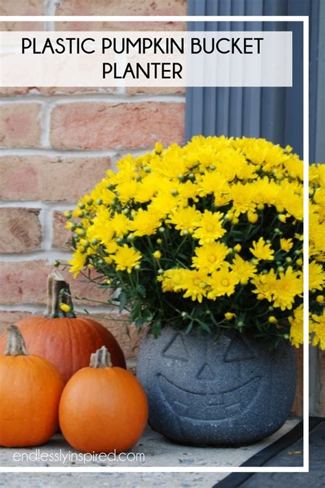 Plastic Pumpkin Bucket Planter Endlessly Inspired