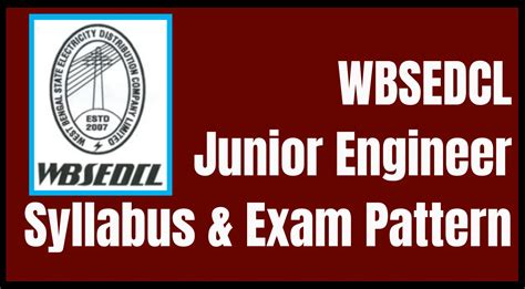 wbsedcl junior engineer syllabus   exam pattern