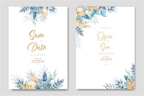 Navy Blue Floral Wedding Invitation Card Graphic By Ningsihretno262 · Creative Fabrica