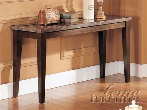 Danville Black Marble Stone Wood Sofa Table Wood Sofa Table Sofa