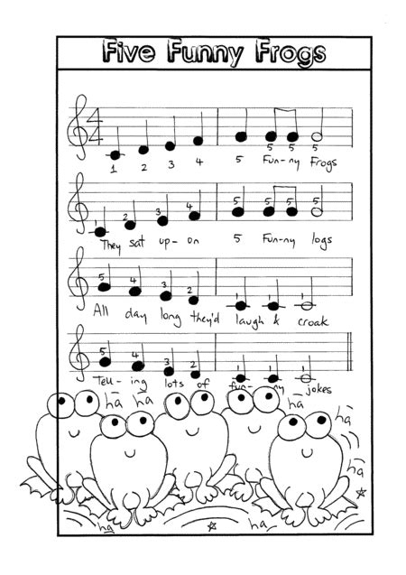 Five Funny Frogs Sheet Music Vikki Bartholomew Easy Piano