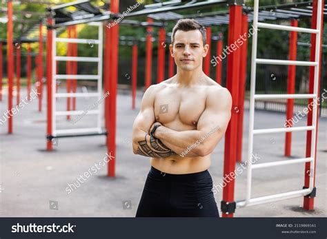 Confident Athletic Male Trainer Naked Muscular Stock Photo 2119869161 Shutterstock