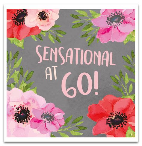 Buy 60th Birthday Card For Her 60th Birthday Card Women Happy 60th