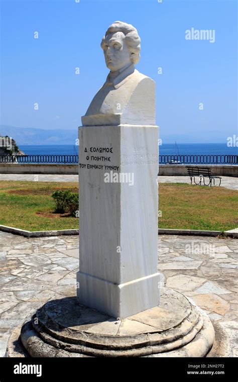 Statue Of Dionysios Solomos Corfu Town Corfu Island Greece Europe