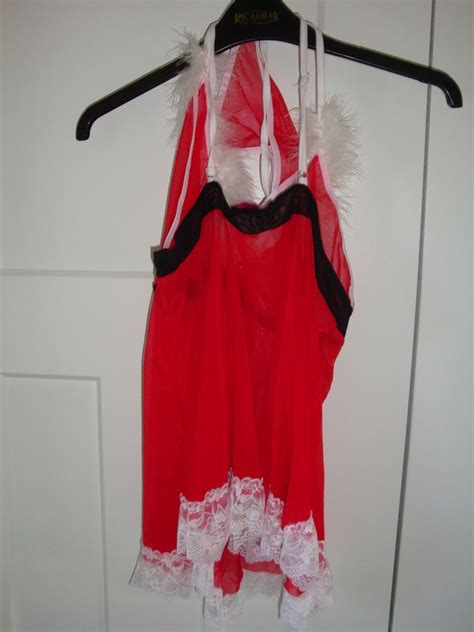 Avidlove Christmas Lingerie For Women Red Santa Babydoll Lingerie Dress Lace EBay
