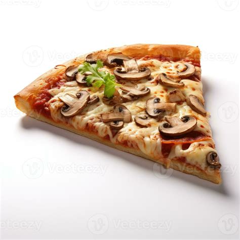 Mushroom Pizza Slice Isolated On White Background Ai Generated 30353424