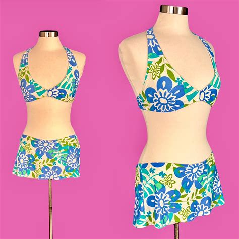 Vintage S Sand N Surf Skirtini Bikini Two Piece Etsy