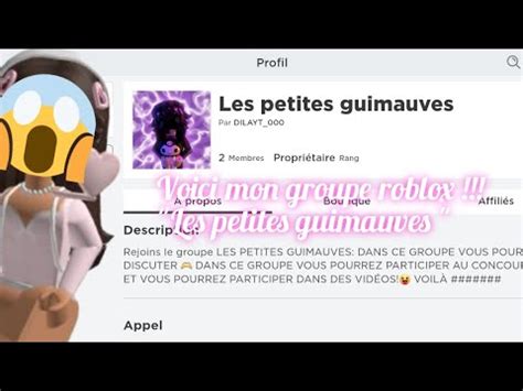 Je Vous Pr Sente Mon Groupe Roblox Qui Est Les Petites Guimauves Va