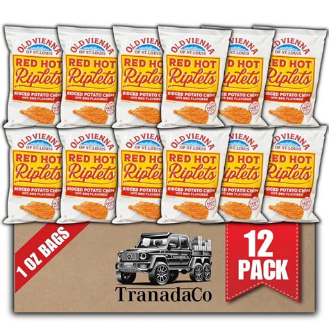 Old Vienna Of St Louis Red Hot Riplets Hot BBQ Chips Oz Bags Pack