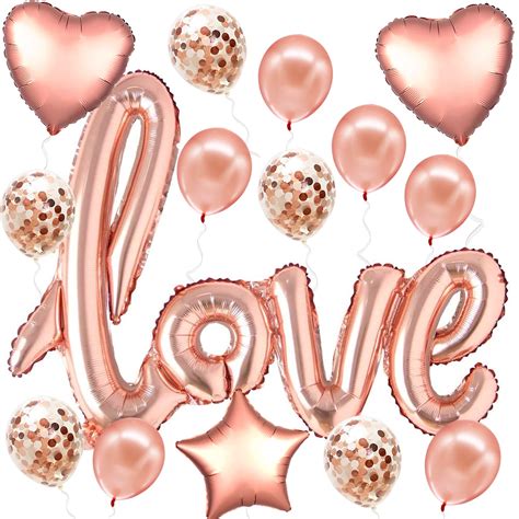 Katchon Rose Gold Love Balloon Letters Set Large 36 Inch