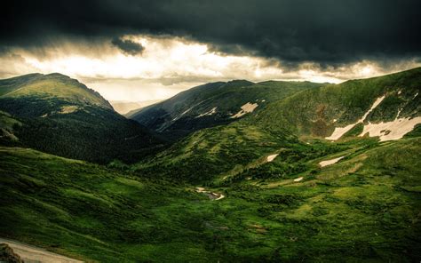 Wallpaper Landscape Hill Lake Nature Sky Clouds Green Fjord