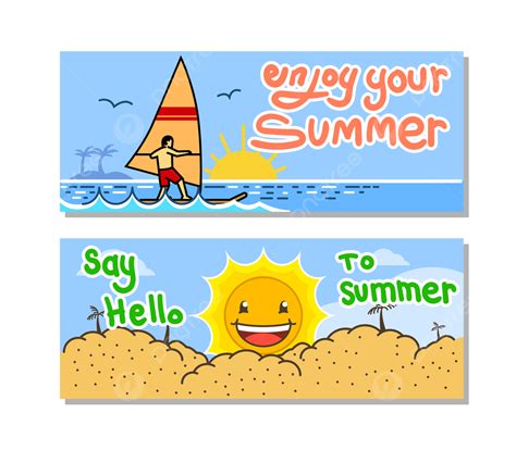 enjoy  summer banner set template   pngtree