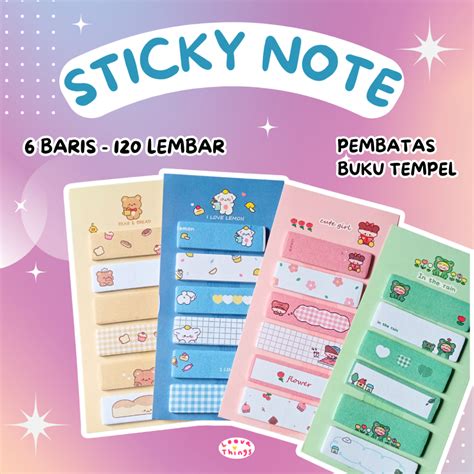 Jual Sticky Note Post It Pembatas Buku Tempel Kartun Karakter Lucu