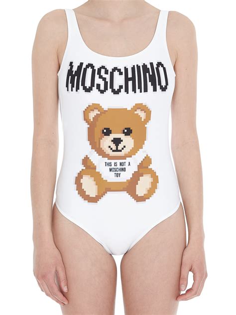 Moschino Teddy Bear pixel print one-piece swimsuit | 427691761002