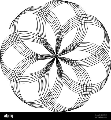 Volute Helix Spiral Symbol Icon Motif Circular Radial Line