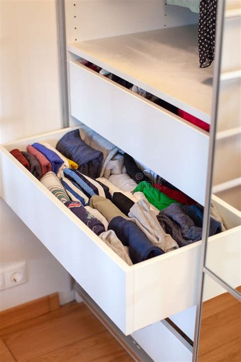 Storage in wardrobe. stock image. Image of house, children - 184598405