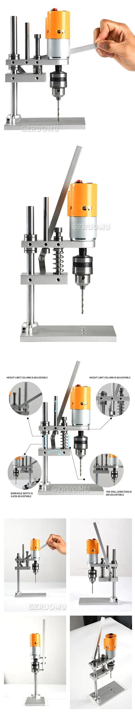 Настольная мини-дрель, портативная электрическая мини-дрель с ...