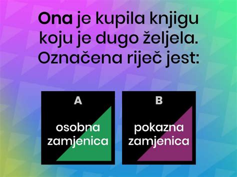 Pokazne Zamjenice Kviz