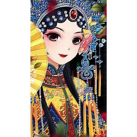 Buy D Diamond Painting Peking Opera Role Diamond Embroidery Kits Cross