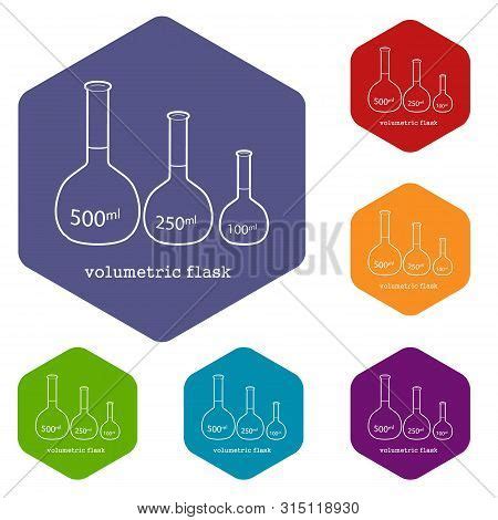 Volumetric Flask Icon In Outline Style Isolated On White Background