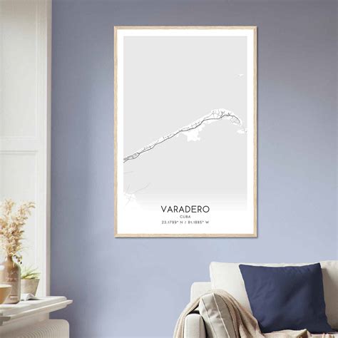 Varadero Cuba Map Poster, Varadero City Road Wall Art Print - Custom