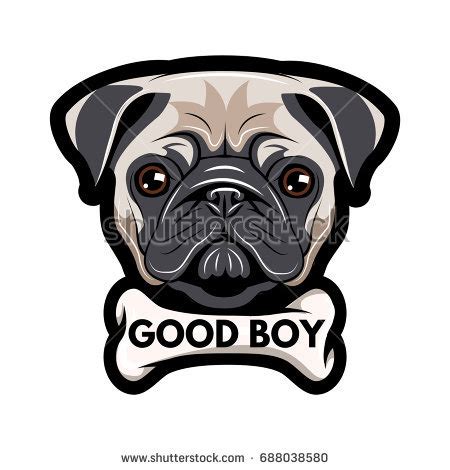 Pug Silhouette Vector at Vectorified.com | Collection of Pug Silhouette ...