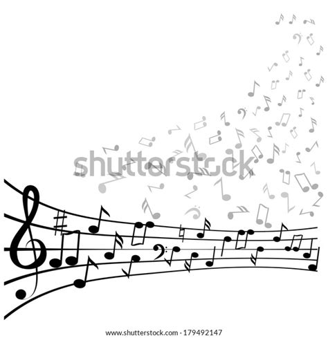 Various Music Notes On Stave Vector Stock Vector (Royalty Free) 179492147