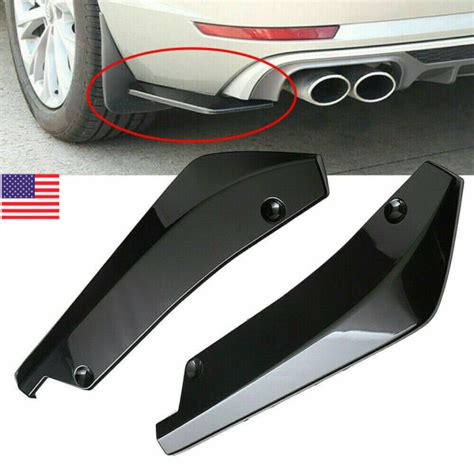 2pcs Universal Rear Bumper Lip Splitters Diffuser Winglets For Auto Car