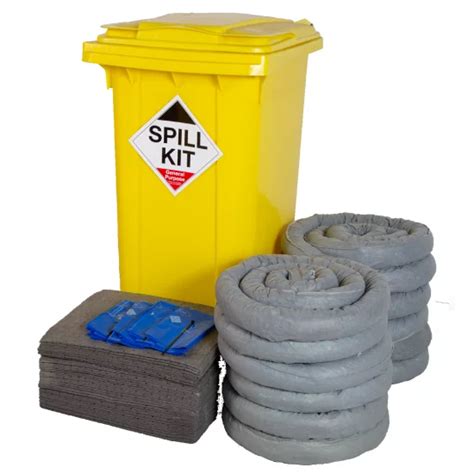 Litre General Purpose Maintenance Performance Spill Kit In Wheeled Bin