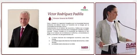 Claudia Sheinbaum Nombra A V Ctor Rodr Guez Padilla Como Director De Pemex