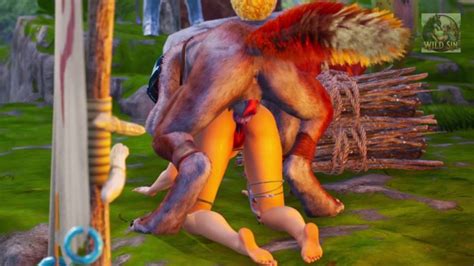 Furry Warrior Camp Knotting Werewolf DP Elf Girl Lizardman And Anal Creampie With Monster