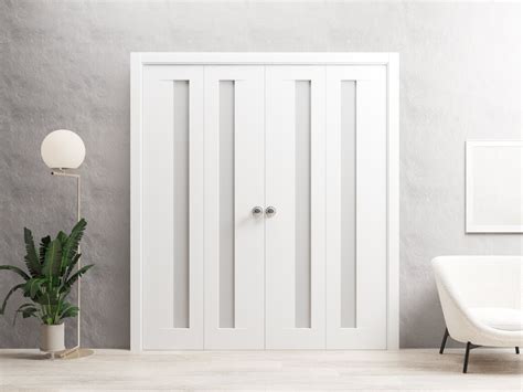 White Bifold Closet Door Opening Design