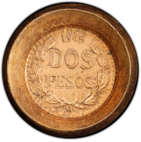 2 Pesos Pattern Uniface Copper Mexique Numista