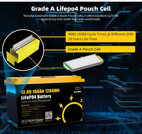 Gokwh V Ah Lifepo Battery Build In Smart Bluetooth Lcd Display