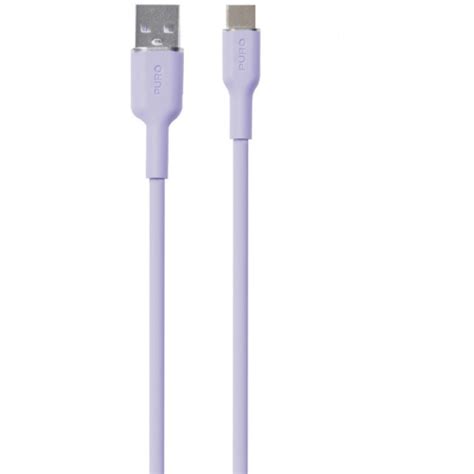 Kabel PURO ICON Soft Cable USB C USB A 1 5m Tech Lavender