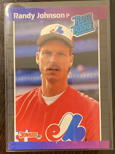 1989 Donruss Randy Johnson 42 Rated Rookie RC Montreal Expos Hall