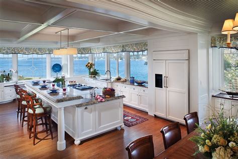 Traditional Kitchen With Ocean View And An Island With Breakfast