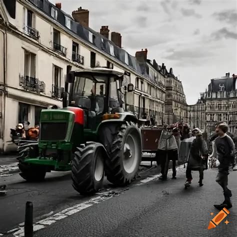 Farmers Moving Tractors To Protest In France On Craiyon