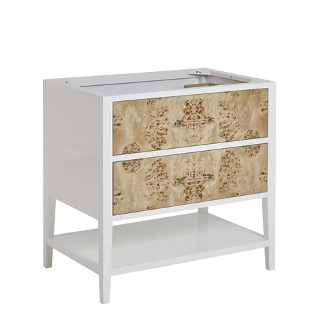 James Martin Vanities Olena 36" Light Mappa Burl and Polished White Si