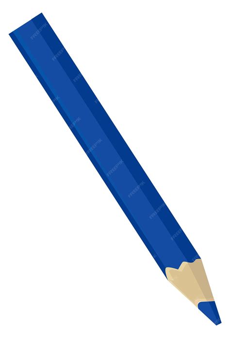 Синий карандаш значок мультфильм школа рисования мелок, изолированные ...