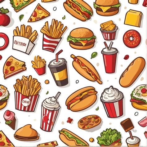 Premium Vector Fast Food Vector On A White Background