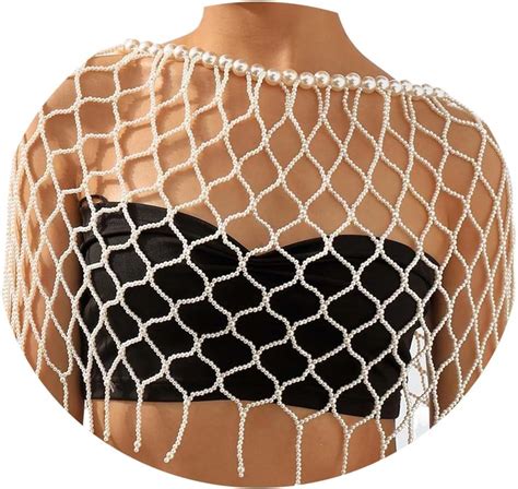 Pearl Bikini Body Chain Sexy Bra Body Jewelry Pearls Shoulder Necklaces Summer Beach Body