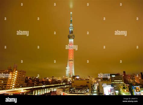 Candle Tree Of Tokyo Sky Tree And Tobu Skytree Line Stock Photo Alamy