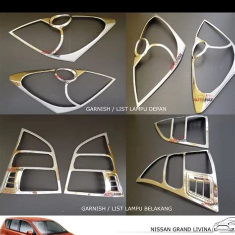 Jual Garnish Lampu Nissan Livina Depan Belakang Paket Lis Lampu Livina